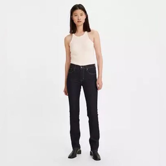 Levi's Denim - Levi 724 High Rise Slim Straight Fit Jeans Black Sz 15 or 33x32